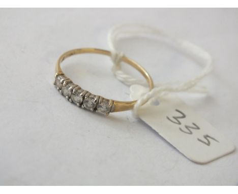 9ct. ring with five cz. stones       