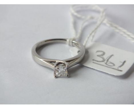 Platinum and diamond solitaire ring size I    