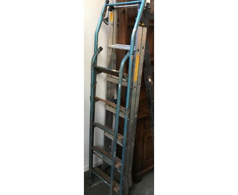 An aluminium folding step ladder and one other 