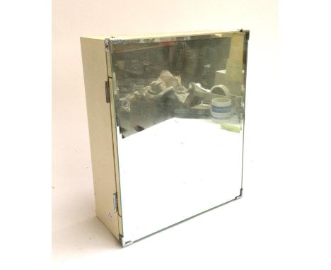 A 'Metlex' bathroom cabinet with mirrored front and single glass shelf, 33x14x41cm 