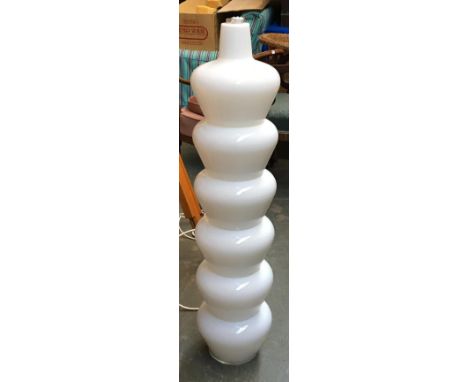 A Retrouvius milk glass small standing lamp, approx. 100cmH 