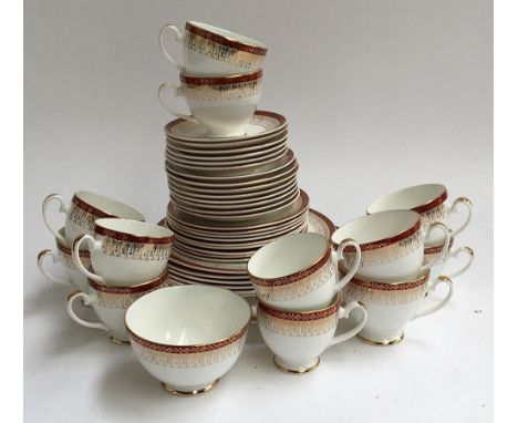 A Royal Grafton 'Majestic' part tea service, comprising side plates, saucers, tea cups, sugar bowl, etc, approx. 42 pieces; t