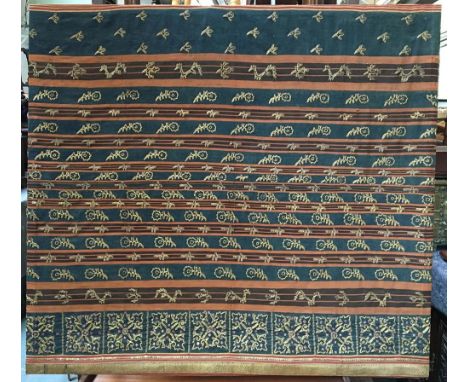 An Eastern tapestry embroidered with sequins, metal thread and glass beads, 104x115cm 