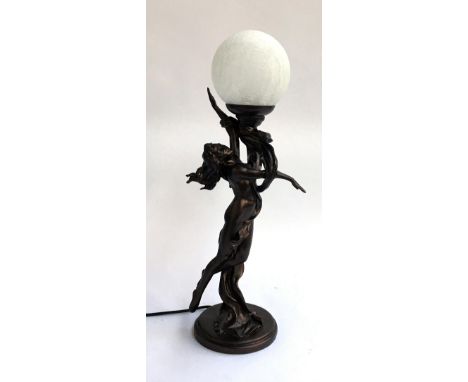 A modern art deco figural lamp 