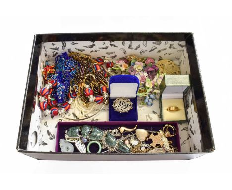 A Quantity of Jewellery, including a 9 carat gold band ring, finger size P1/2; a 9 carat gold cameo ring, finger size O1/2; a