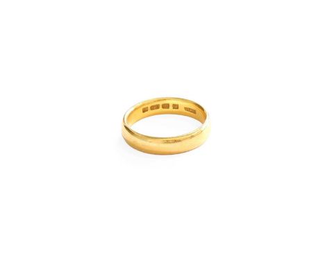 A 22 Carat Gold Band Ring, finger size O1/2Gross weight 6.4 grams.
