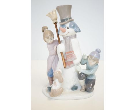 Lladro 5713 group snowman figure with original box