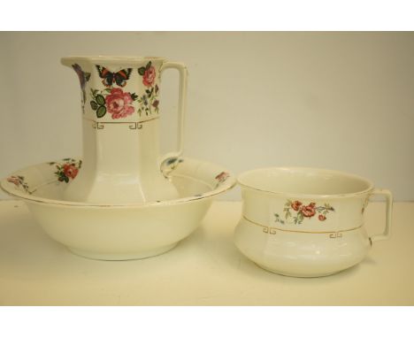 Meakin wash basin & jug with matching chamber pot 