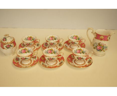 Royal Albert lady Carlisle - 6 cups & saucers milk jug & sugar bowl