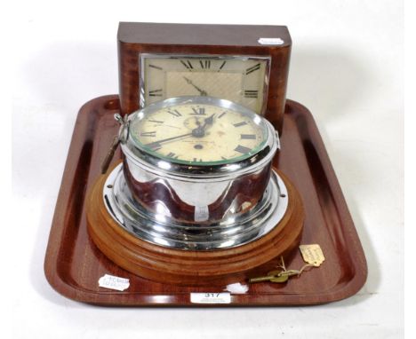 James Morton Ltd Sunderland ships clock; a mantel timepiece; and a drop dial striking wall clock (3) 