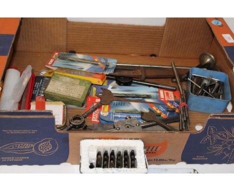 A box of misc tools &amp; hardware 