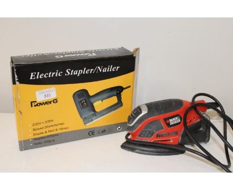 An electric stapler &amp; small sander 