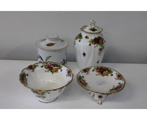 Three pieces of Royal Albert Old Country Roses &amp; one piece of Royal Worcester 