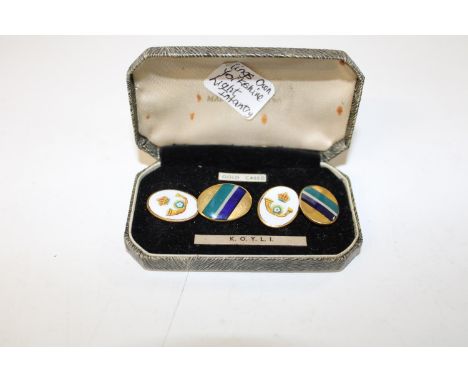 A set of vintage Yorkshire Light Infantry cufflinks 