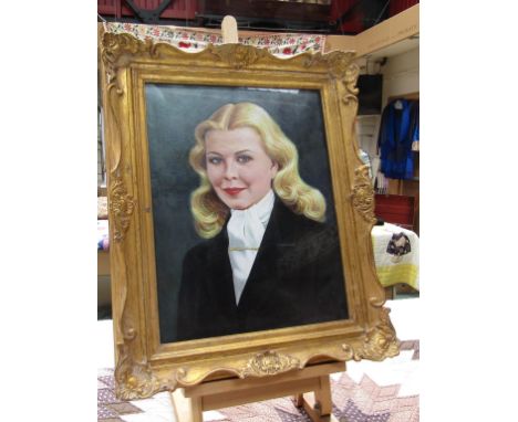 WINIFRED PRICE: Oil on canvas depicting a portrait of Vivienne Johnson in riding attire, who later was offered a position wit
