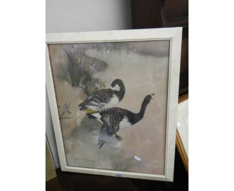 A framed and glazed Vernon Ward print featuring geese. COLLECT ONLY. 