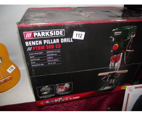 A Parkside bench pillar drill in box COLLECT ONLY 