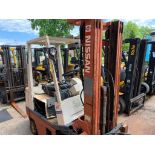 Nissan 3,000 LB. Capacity Forklift, Model CPH01A15V, S/N CPH01-905401, LPG, 3-Stage Mast, 187" Max.