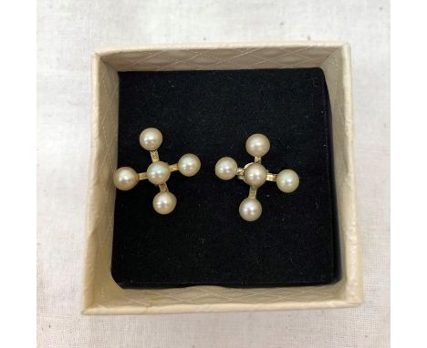 A pair of pearl earrings