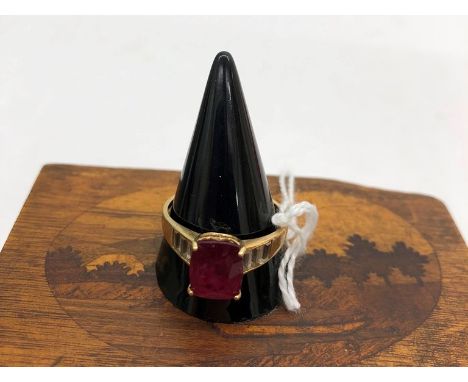 A 9ct gold ruby dress ring