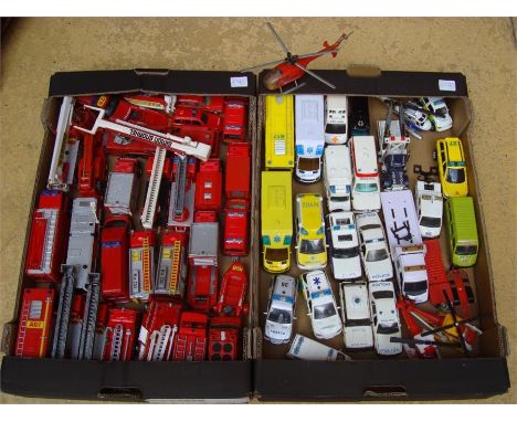 A quantity of Public Service vehicles including Matchbox K-39 Snorkel Fire Engine, Matchbox Superkings Police Cars BMW 750, J