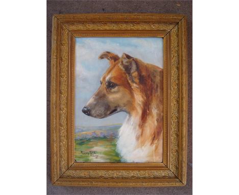 Ethel L. Tanner (fl. 1907 - 1917). "Molesey Patch".  A study of a Collie, signed E L Tanner, 1912 to lower left.  Oil on boar