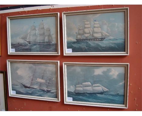 Maritime Interest. A J & F Tudgay print of United States Sailing Ship 'Meridian' together with an S. Walters print of a saili