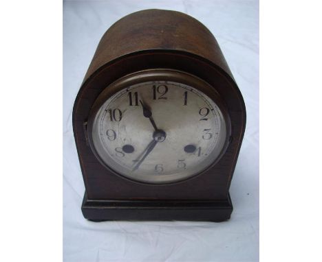 A mantel clock, with Wurttemberg movement and with key, 22cm high. 