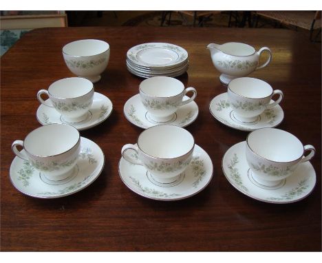 A Wedgwood Westbury pattern part tea service comprising six cups, six saucers, sugar bowl, milk jug and six plates (20). 
