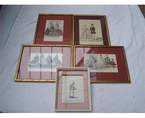 Three framed and glazed fashion engravings 'Expressly designed and prepared for The Englishwoman's Domestic Magazine', togeth