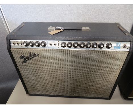 A Fender Twin Reverb guitar amplifier dating to 1973, chassis no. A54080, with Fender speakers 