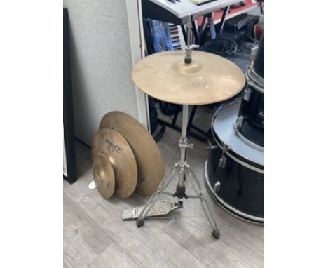 A Zildjian Cymbals and Hi Hat, with stands 