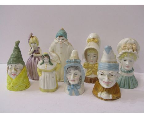 ROYAL WORCESTER CANDLE SNUFFERS, collection of 8 assorted snuffers including Hush and Punch 