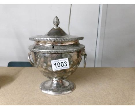 A Georgian silver plate tea caddy.
