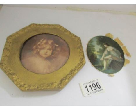 A portrait of a young girl inscribed on back 'Maude Spooner from H.R.H Princess Elizabeth, Bucharest 1910 and an oval semi nu