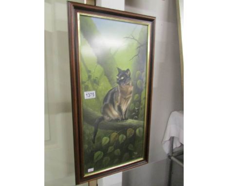 A framed and glazed watercolour entitled 'Toby' singed David Waller. 8-3-00, image 26.5 x 57.5 cm.
