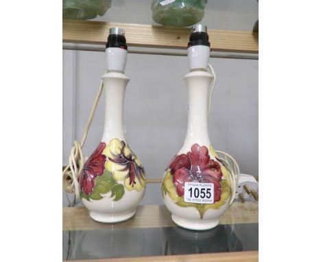 A pair of Moorcroft style table lamp bases.