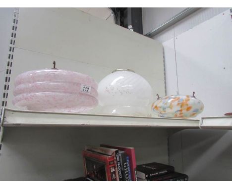 2 1930's/40's fly catcher lamp shades and one other.