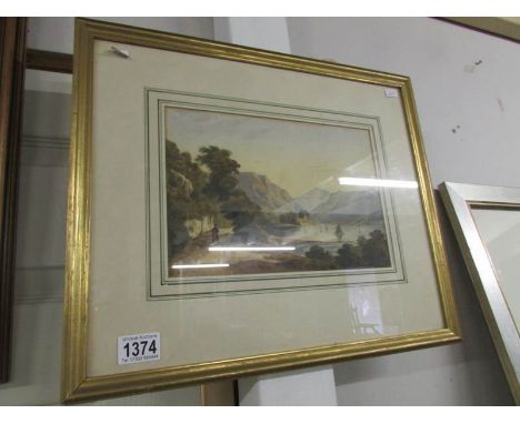 A mid 19th century framed and glazed watercolour, possibly highland scene, signed S Campbell '46.