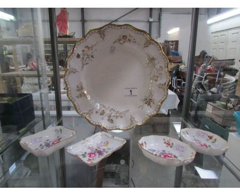 A Royal Crown Derby 'Royal St. James' plate and 4 Royal Crown Derby trinket trays.