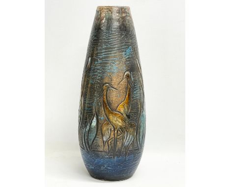 A large vintage glazed stoneware vase by Tilgman Keramik. Ireland. 41cm 