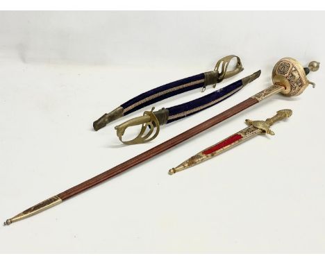 4 vintage ornamental swords. Largest 101cm. 
