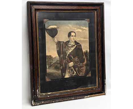 A large 19th century decoupage print of Irish Patriot, Robert Emmet. 75x91cm 