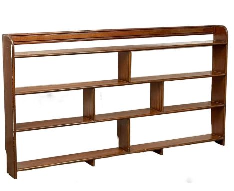 A large vintage mahogany open bookcase. 119x20x113cm 