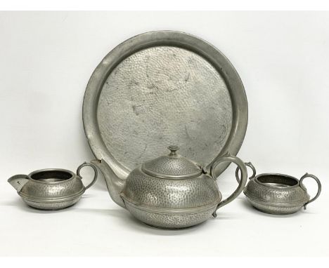 A vintage 4 piece pewter tea service by Argent. 