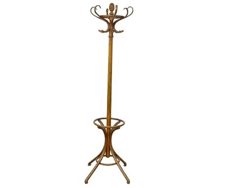 A large vintage Bentwood hat and coat stand. 202cm 