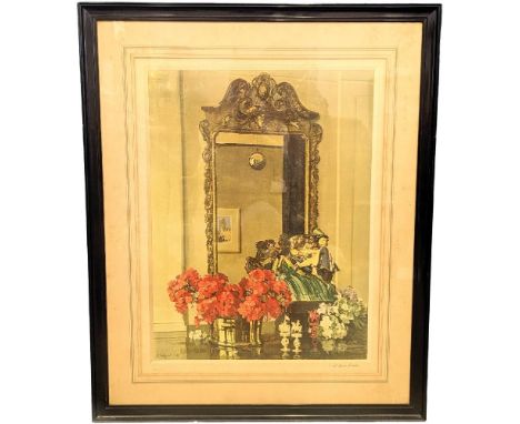 A large signed print of Herbert Davis Richter (1874–1955). 74x90cm 