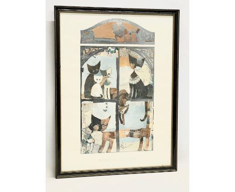 A Rosina Wachtmeister textured print. 49x65cm 