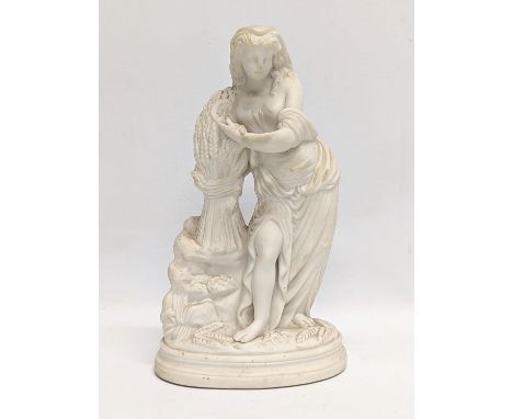 A vintage Parian Ware Figure of Greek Goddess Demeter. 24cm 