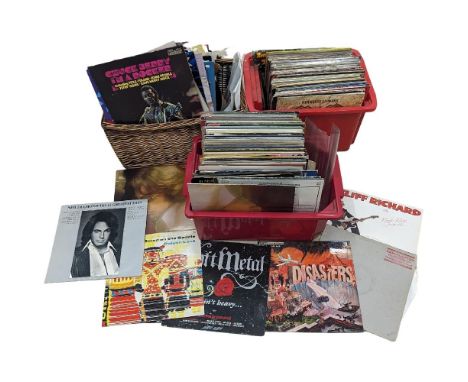 A large collection of vintage vinyl records, LPs, including Neil Diamond, etc. 
